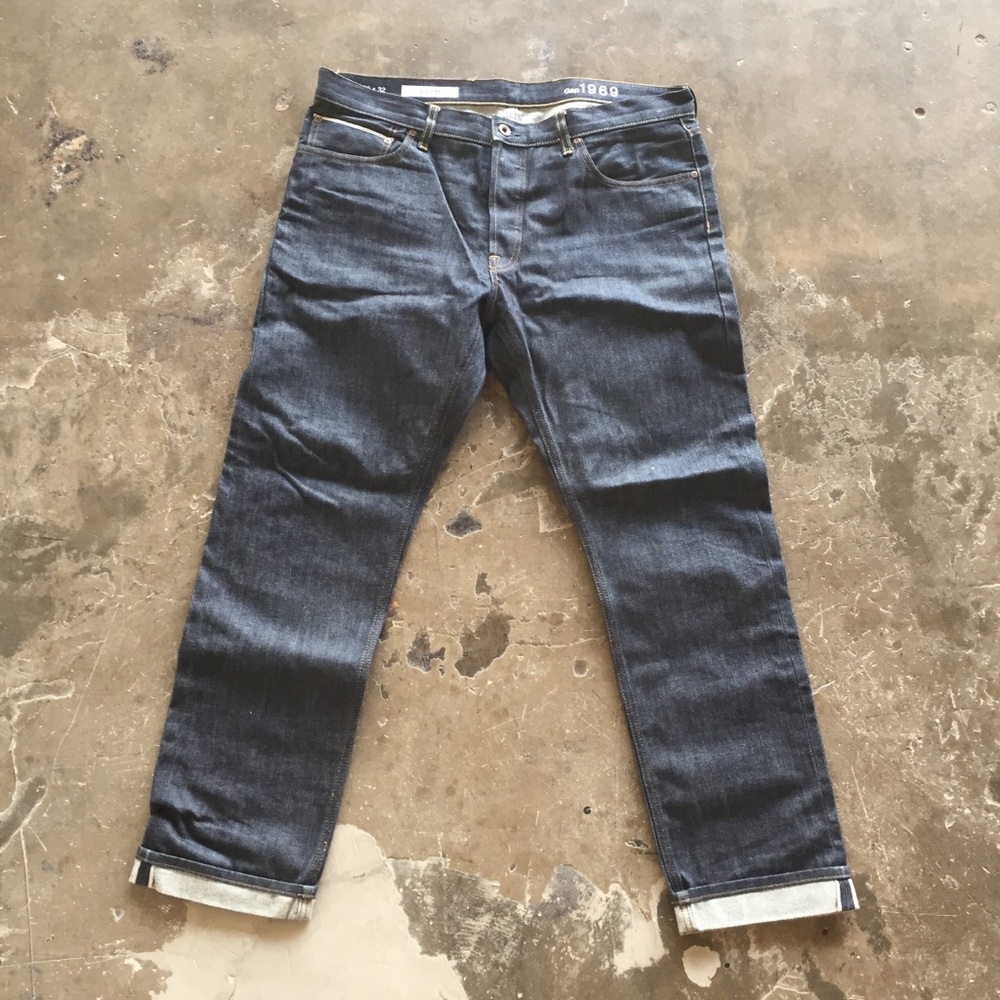 GAP 1969 Selvedge Slim Jeans 38x32 NWOT